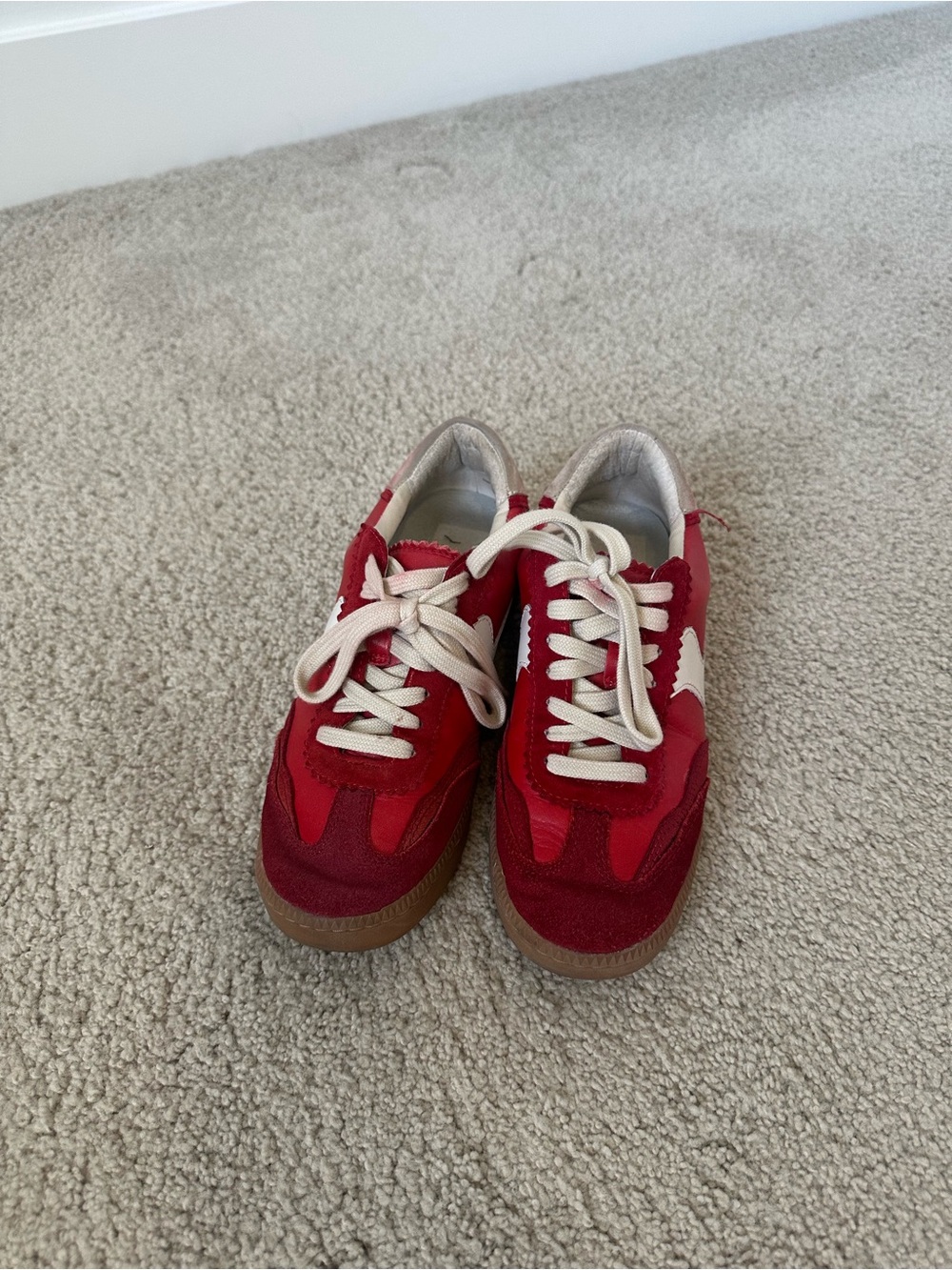 Dolce Vita Red Sneakers with White Accents